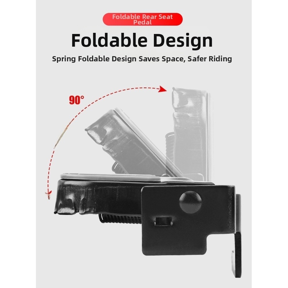 Black Foldable For Bicycle Pedal 10x8cm Anti-Slip Quick Install for MTB