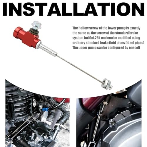 Motorcycle M10x1.25mm Hydraulic Clutch Master,Master Cylinder Rod Brake Red