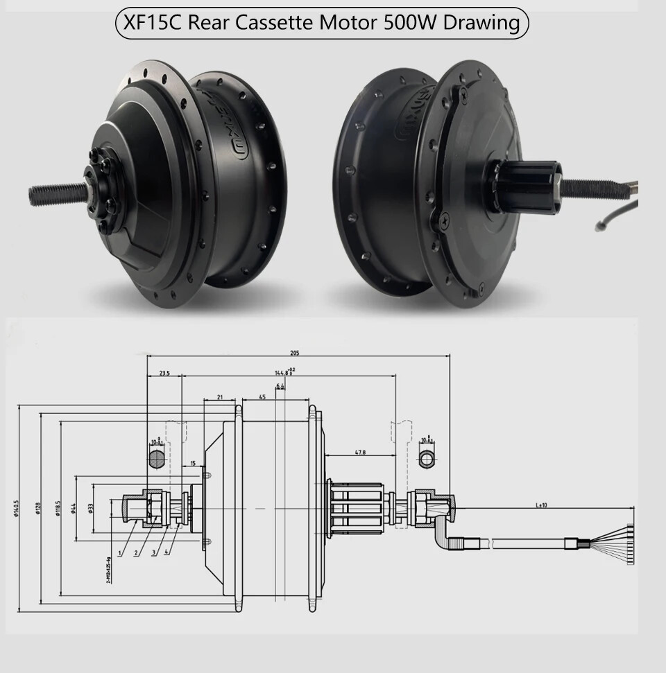 36V 48V 250W 350W 500W Electric Bike Motor Front Rear Rotate/Cassette Wheel Hub