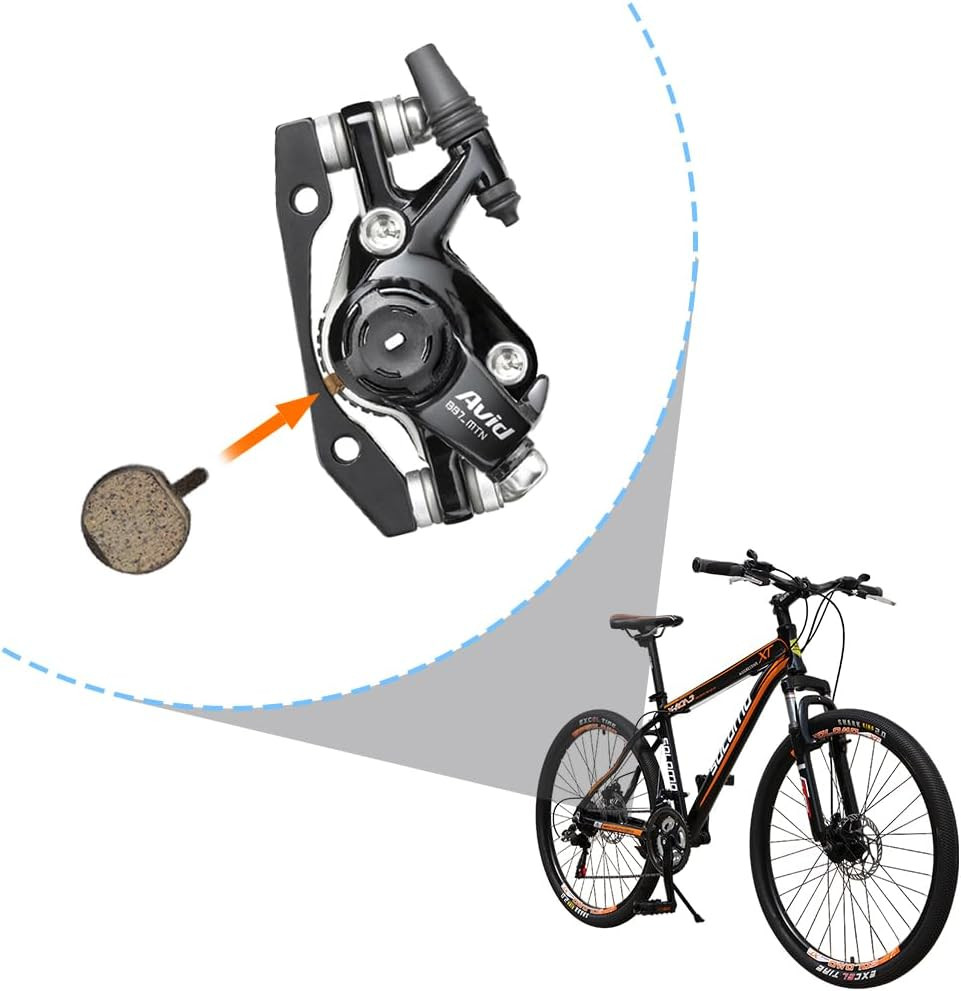 Bike Brake Pads, Bicycle Disc Resin Brakes Pad Semi Metal Smooth Braking Low Noi