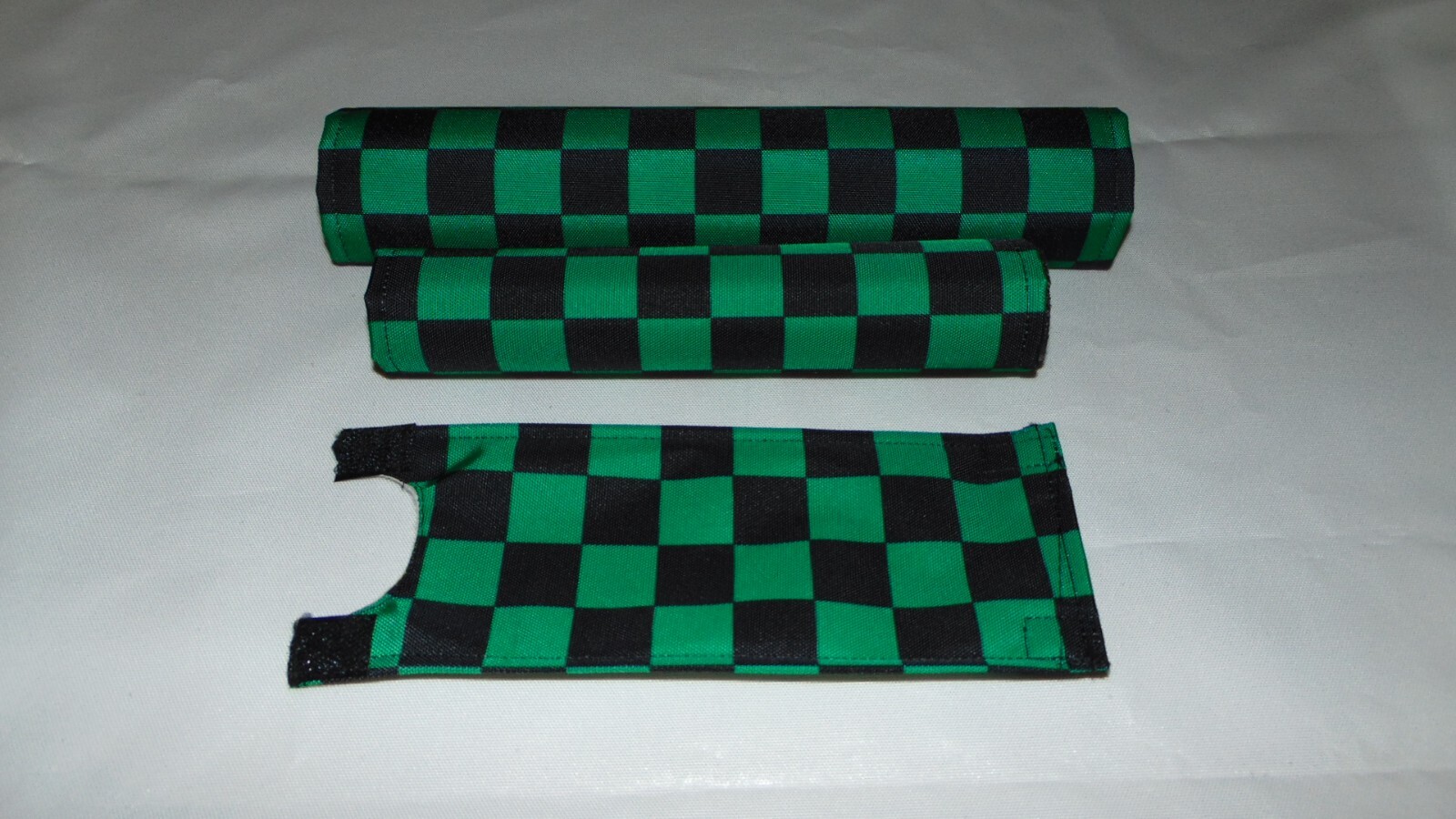 CHECKERED CLASSIC BIKE BMX PAD SET STEM HANDLEBAR TOP TUBE PADSET BLACK GREEN