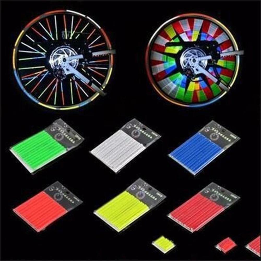 12 PACK SPOKE REFLECTORS 2.75″ SAFETY STRIPS FOR Cycling Bikes Bicycle Wheel Rim