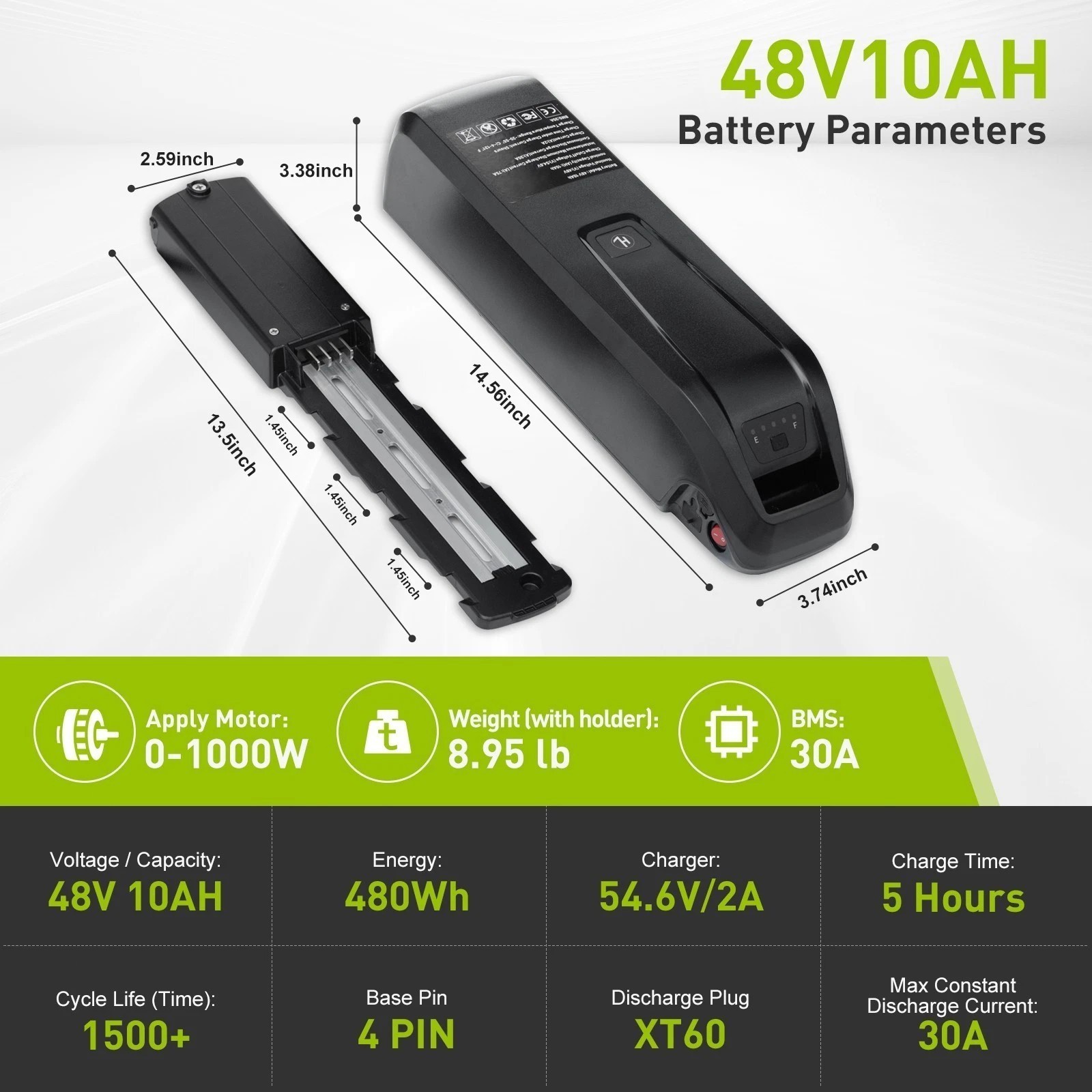 48V 10Ah/15Ah/20Ah electric bicycle lithium battery ebike battery ≤1500W Motors