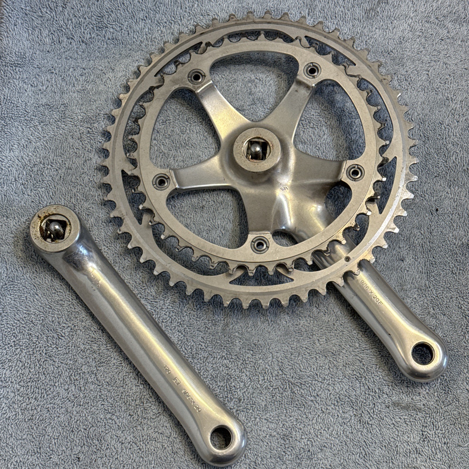 Campagnolo Croce d’Aune crankset 170mm 52/42T 135BCD Low miles [aha]