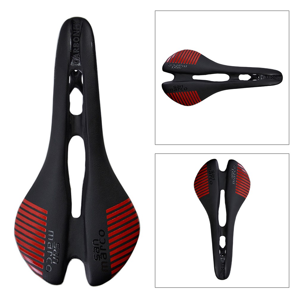 Carbon PV leather Hollow Seat Saddle 278*130mm for MTB Bike Road Bicycle Racing