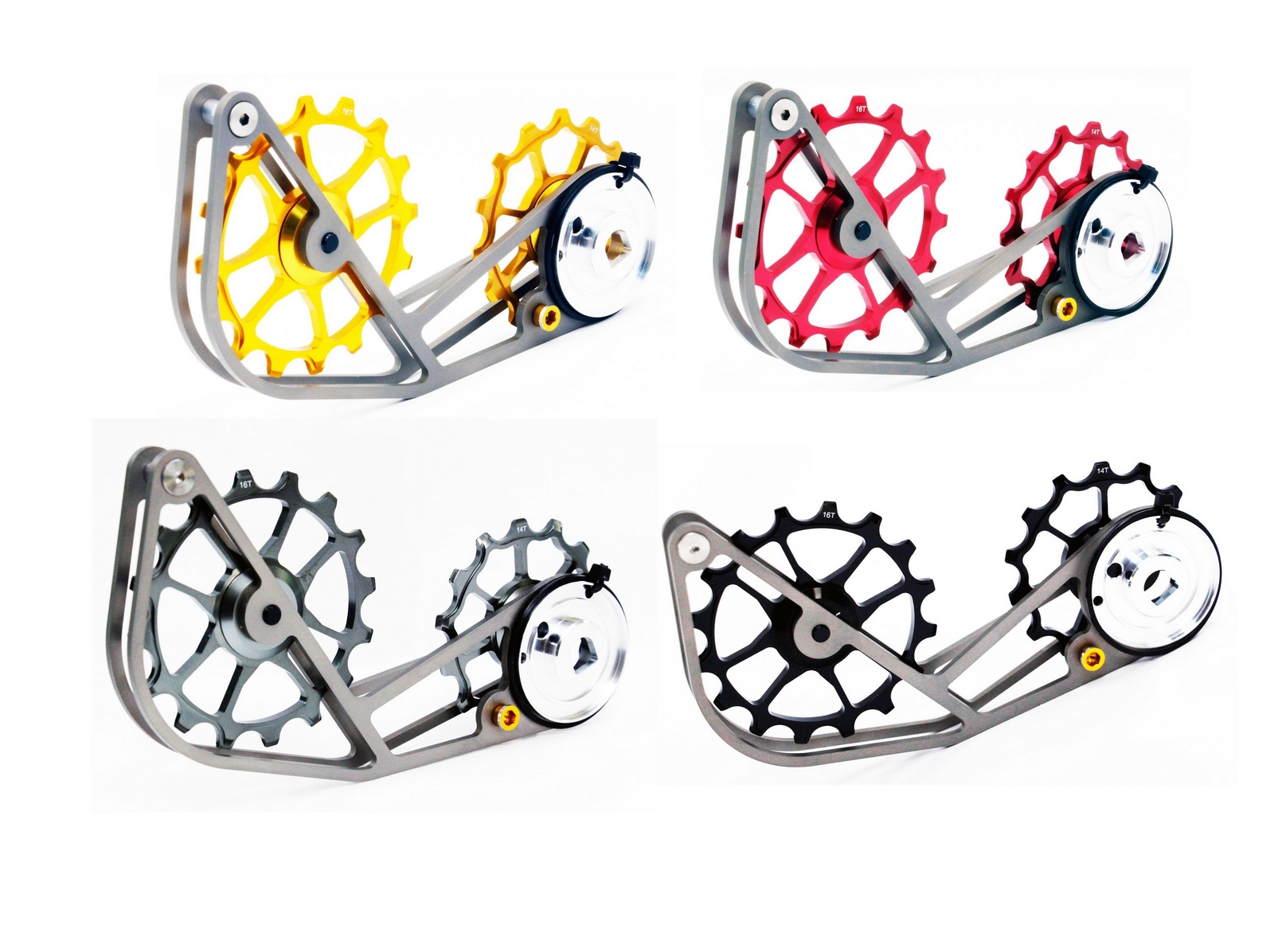 Swishti Road Bike Oversized Pulley Titanium Cage For SRAM Force Etap Axs Gray