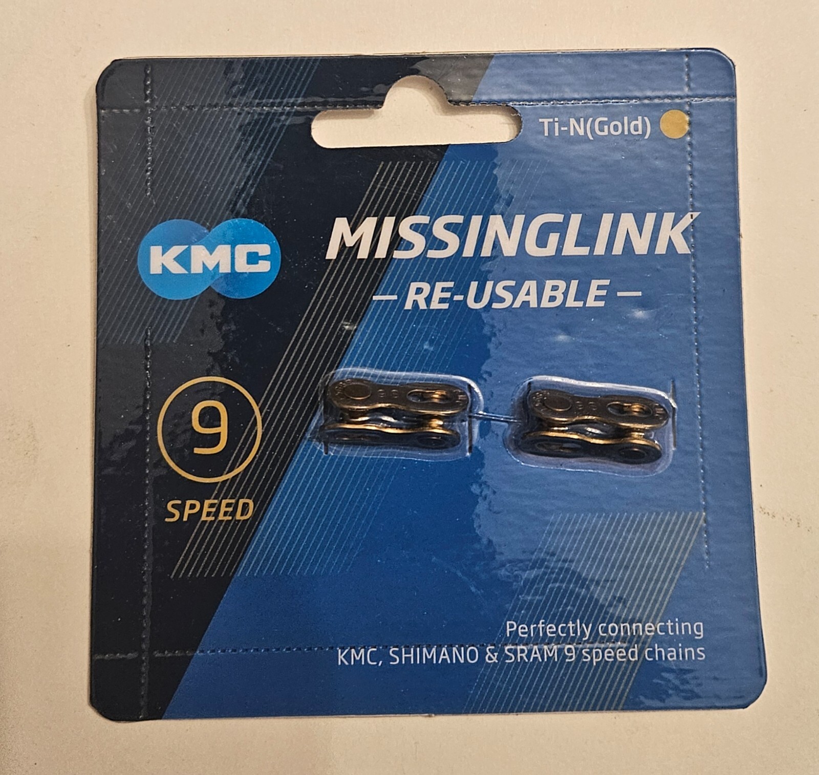 KMC MissingLink 9 Chain Connecting Link 9-Speed Silver 6.6mm – Card of 2 – Ti-N