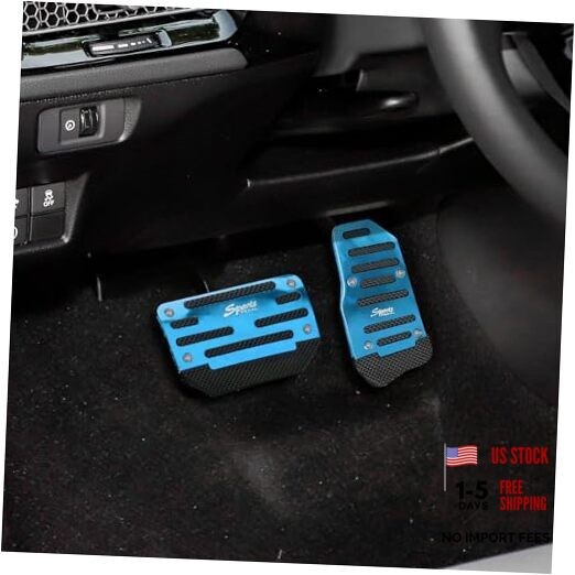 Zufoty 2PCS Car Pedal Covers, Non- Slip Automatic Transmission Pedal Blue