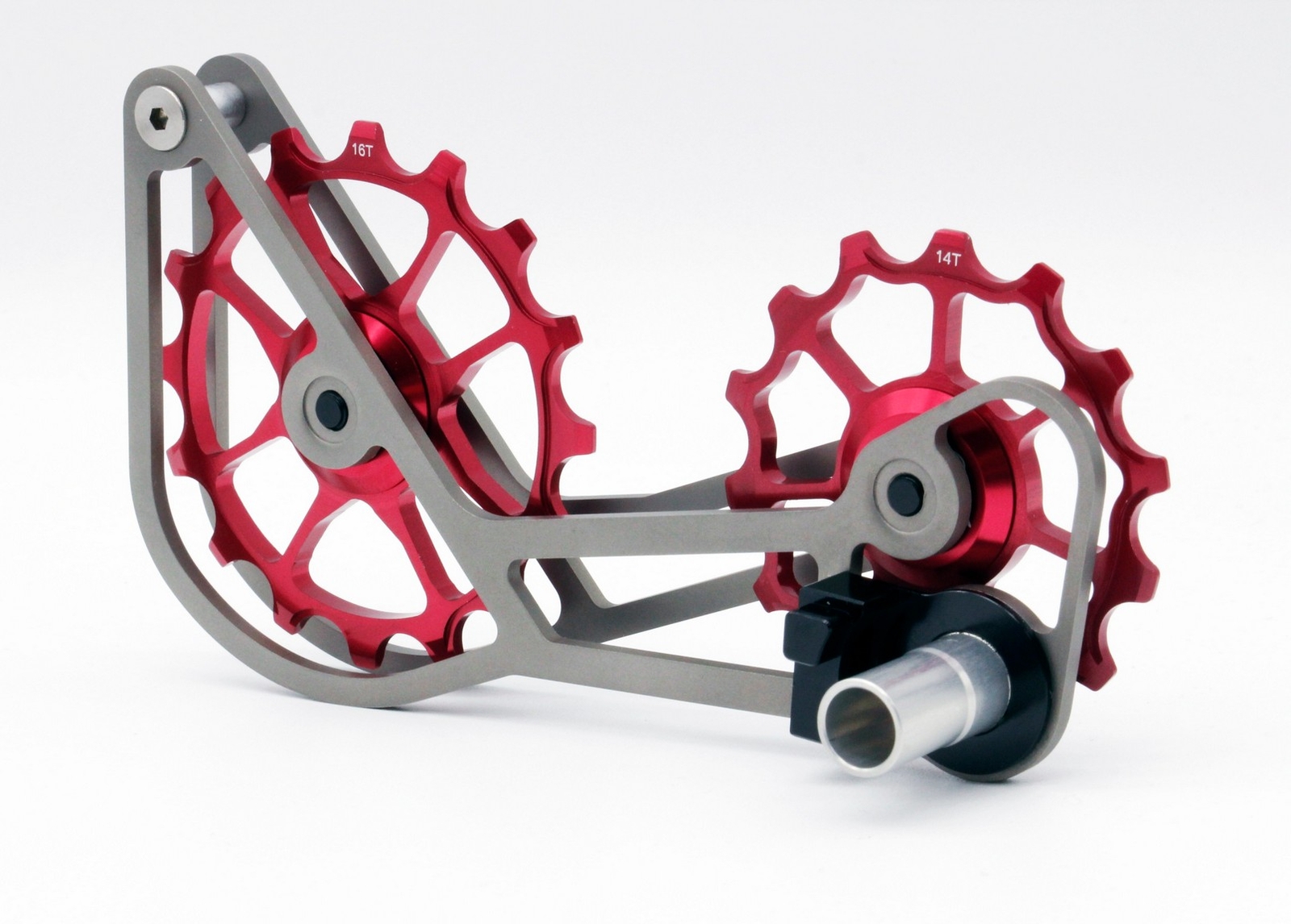 SwishTi Road Cycle Oversized Pulley Titanium Cage for Campy/Campagnolo Red