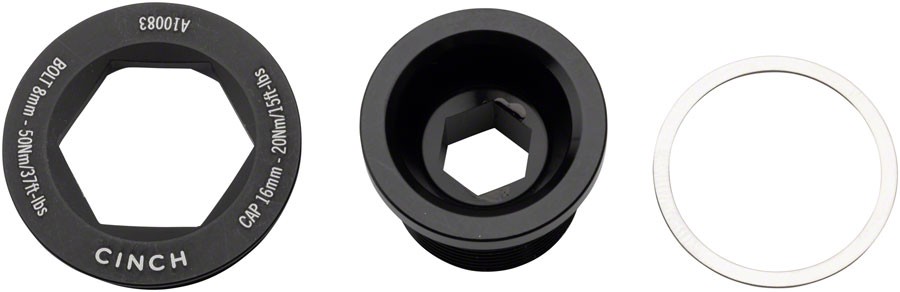 RaceFace CINCH Crank Bolt and Puller Cap Set – M18x15, Matte Black
