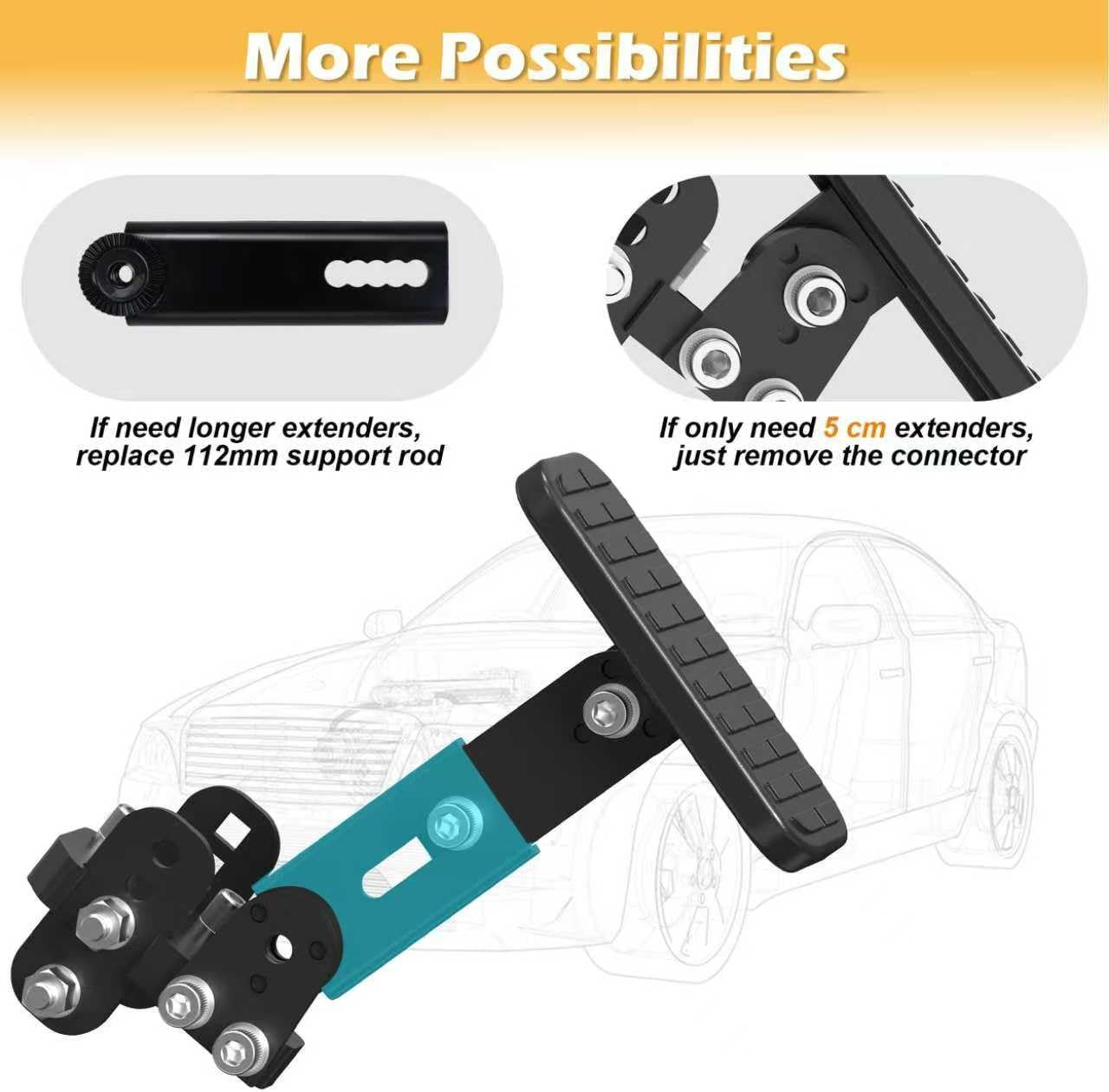 Adjustable Gas and Brake Pedal Extenders for Short Drivers in Vehicles