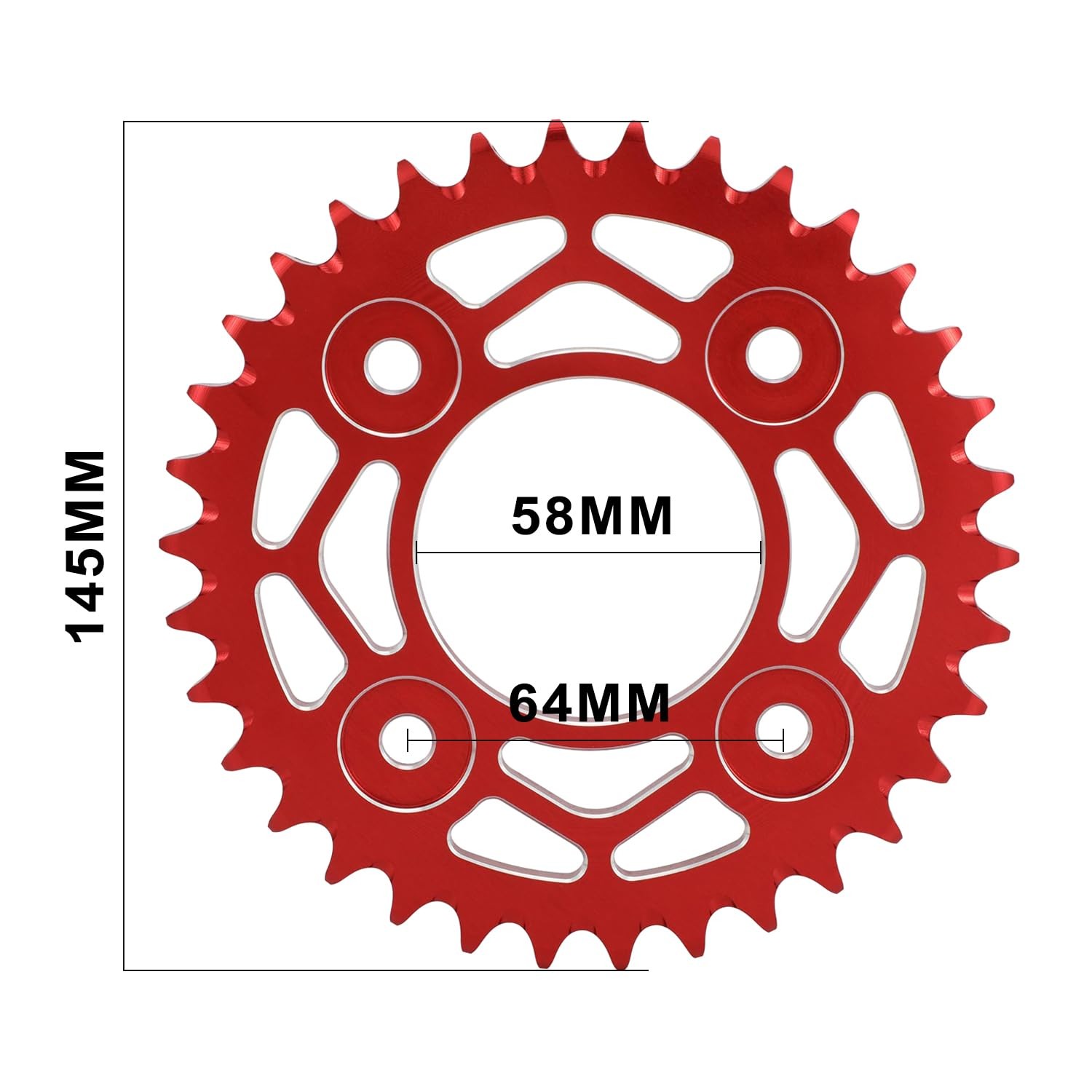 Iuvwisn Motorcycle 34 Tooth Sprocket Rear Chain Sprockets 420 / 34T Cnc For