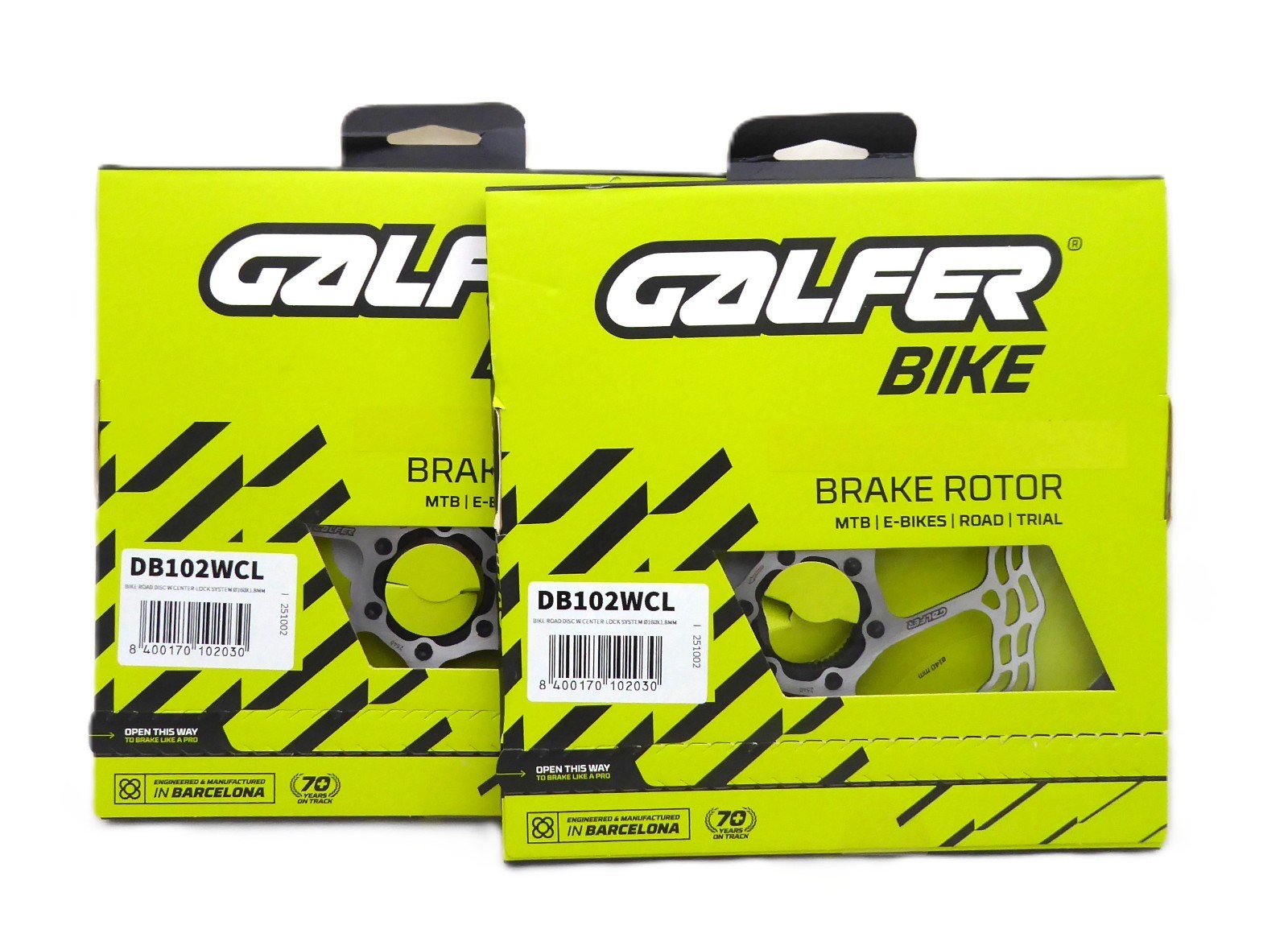 Galfer 160mm Rotor, 1.8mm, Road CL, Black/Silver, PAIR