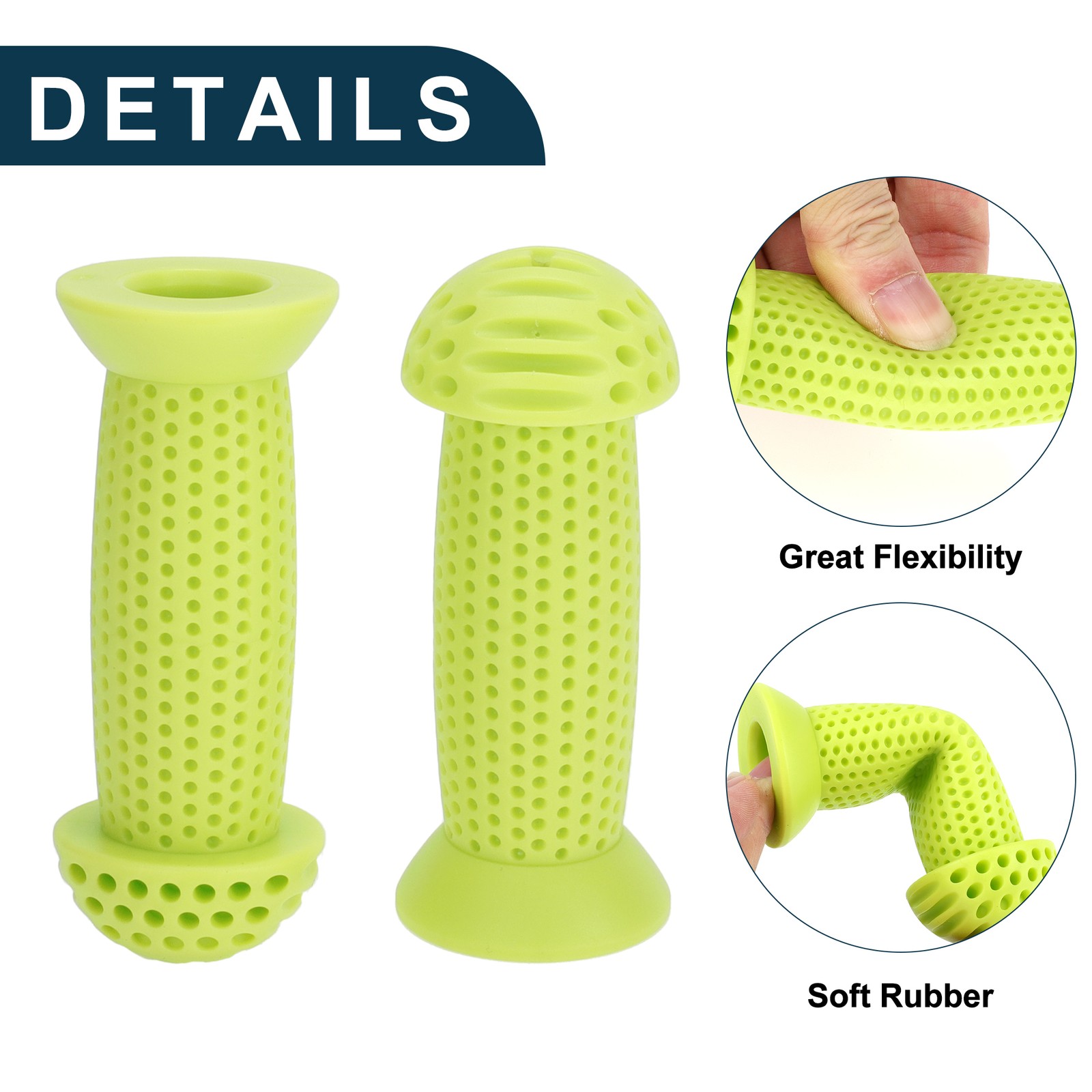 1 Pair Green Bike Handlebar Grips Cover 100mm Soft MTB End Grips Protector