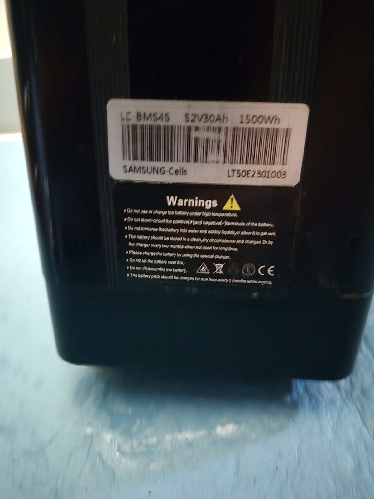 Samsung 30AH 52v Battery Not Brandnew USED-only 500 Miles Used 24inches Length