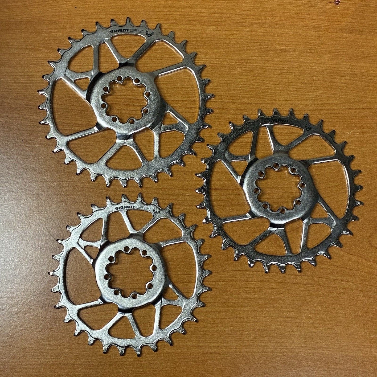 Lot of Three SRAM Eagle 90 T-Type Direct Mount Steel Chainrings – 30t, 32t, 34t