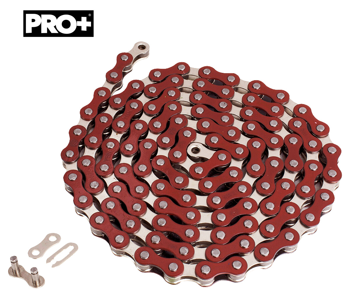 2TONE RED SINGLE SPEED BIKE CHAIN OLD SCHOOL BMX VINTAGE SCHWINN CRUISER FIXIE.