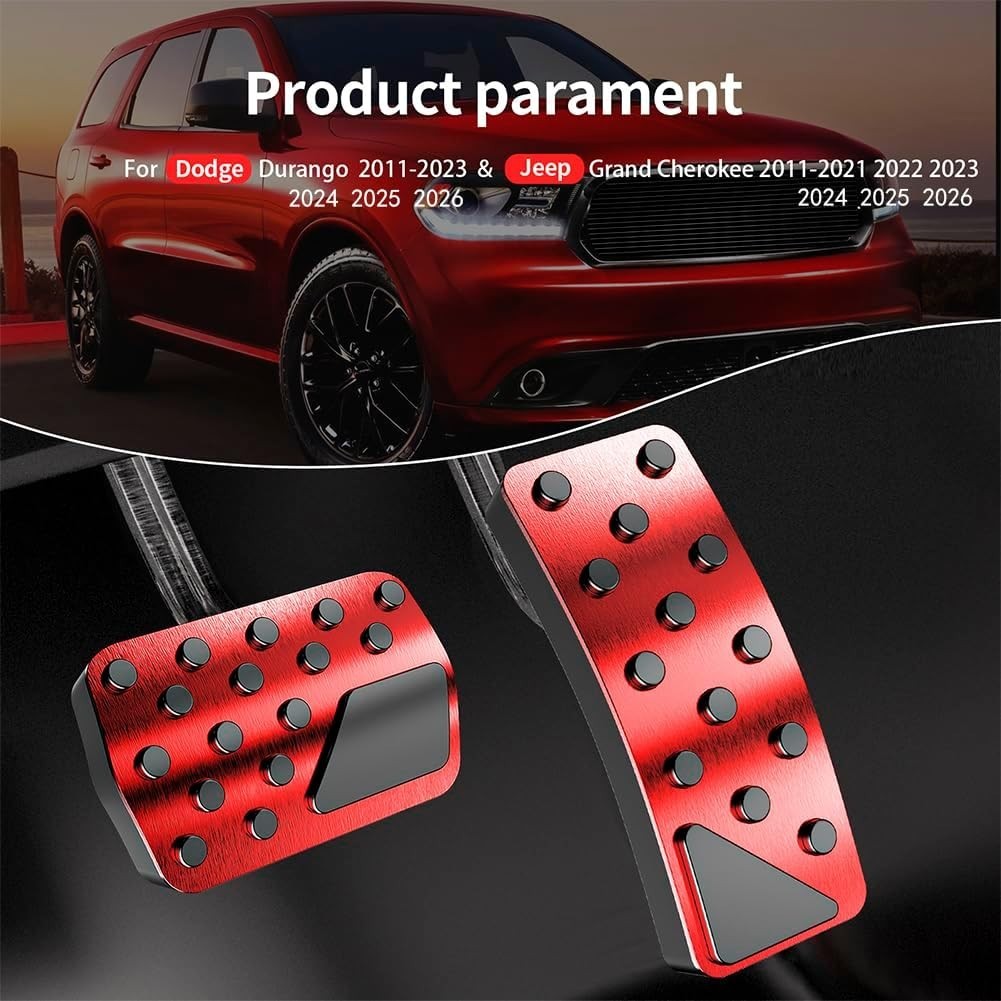 Foot Pedal Pads Set, Auto Aluminum Pedal Covers, Non-Slip Foot Pedals Pads, Bra