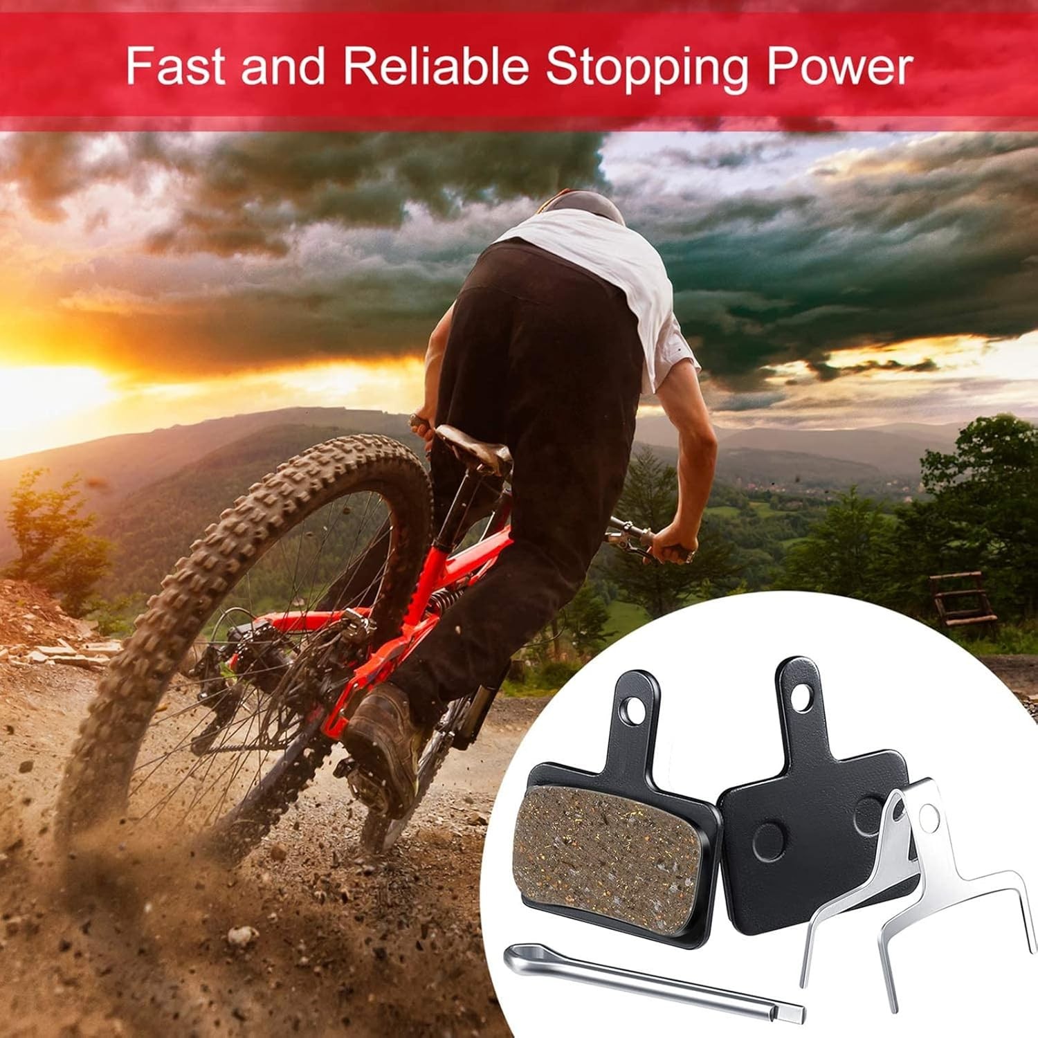 Zonon 4 Pairs Bike Brake Pads as the pictures show, show