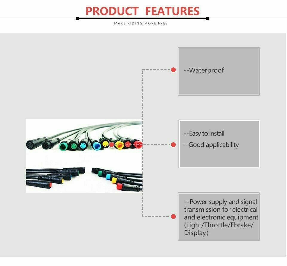 Julet Small Connector 2/3/4/5 Pin Cable Waterproof Connector For Ebike Display