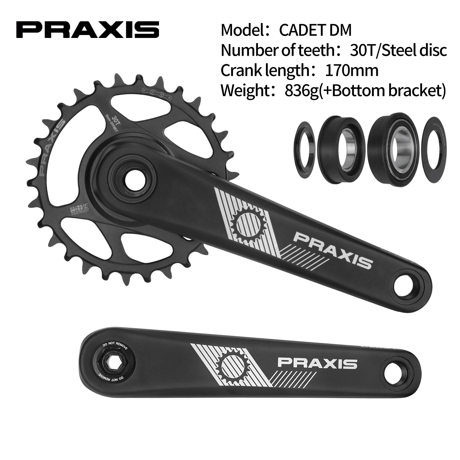 Praxis Works Crankset 165/170/175mm 30/32T Press-Fit Bottom Bracket Retail $175