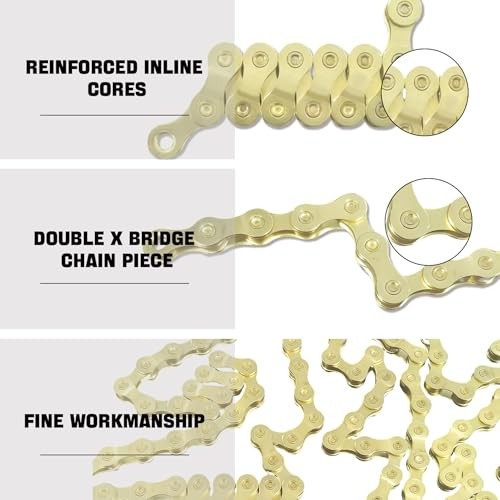 6/7/8/9/10/11/12 Speed Bike Chain – High-Strength, Durable & Gold-9-Speed