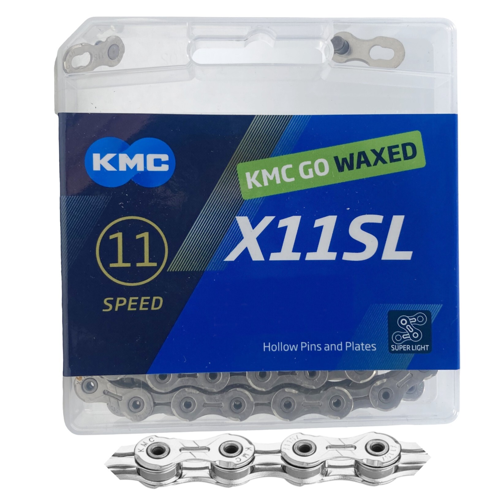 KMC X11SL 11 Speed Waxed Chain 118L – Silver or Gold