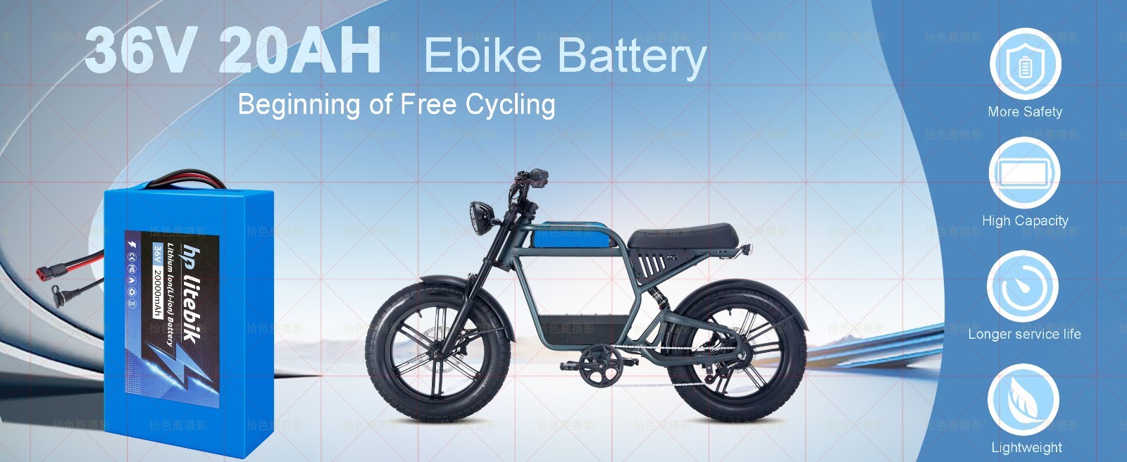 36v 20Ah Lithium Lifepo4 Ebike Battery Pack for 200W-1000W Bike Motor 30A BMS