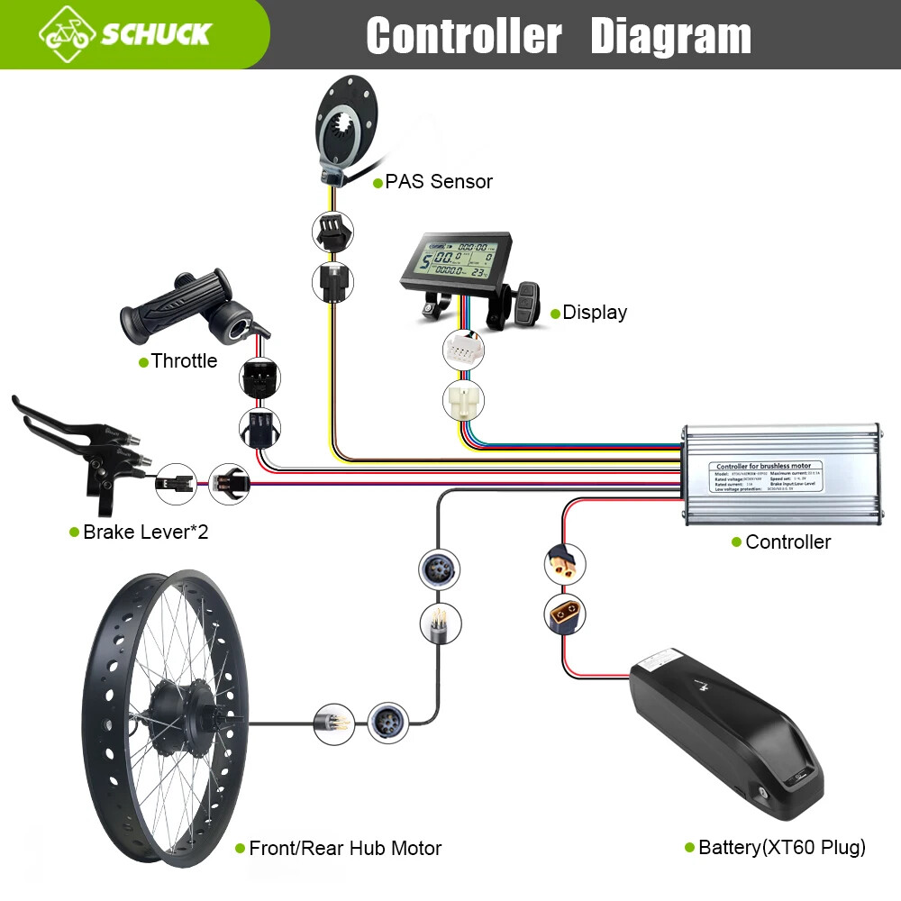 20 26 Inch 36V 48V 500W Rear Cassette Hub Motor Snow E-bike Conversion Kit