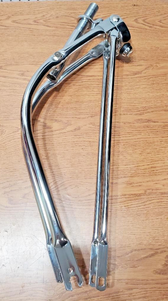 26 Inch Lowrider Bent Spring Fork Chrome 1 Inch Threaded Custom Bicycle