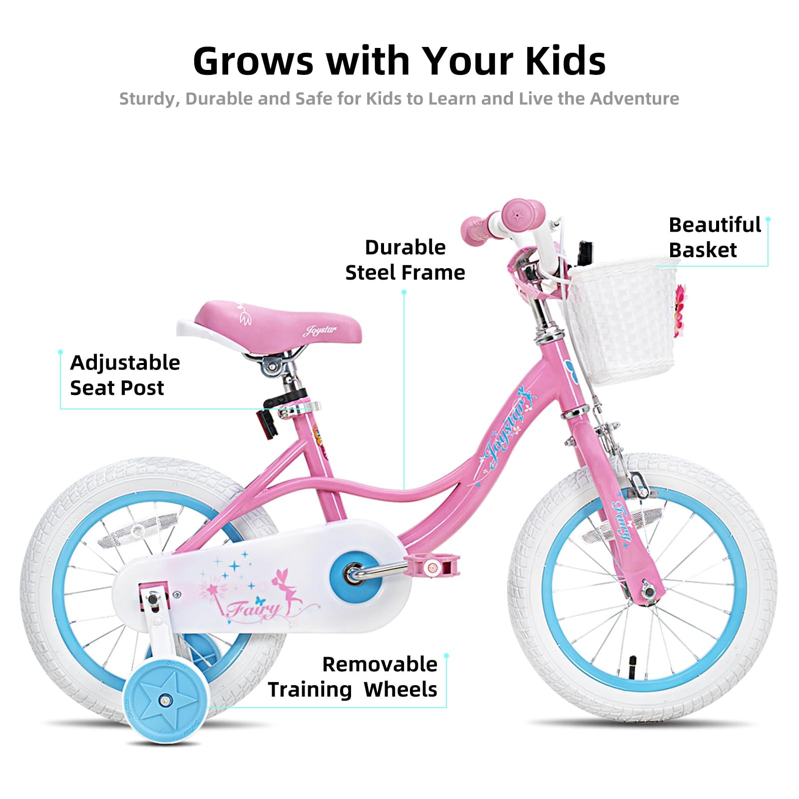 Joystar 16 Inch Kids Bike For Ages 4 5 6 Years Girls Toddler Bike Training For