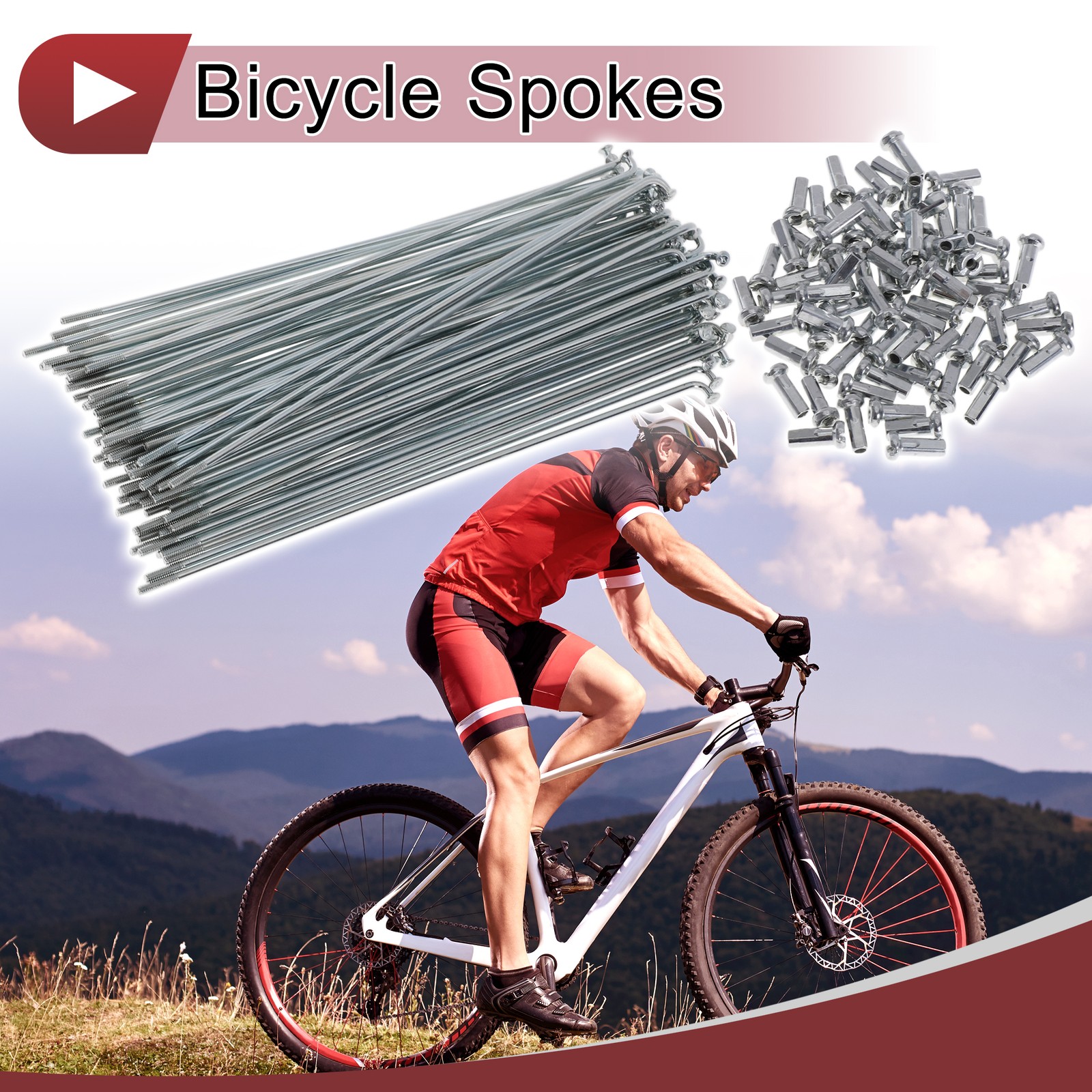 72 Set 14G Bicycle Spokes 146mm Bike Wheel Spokes Carbon Steel Galvanized