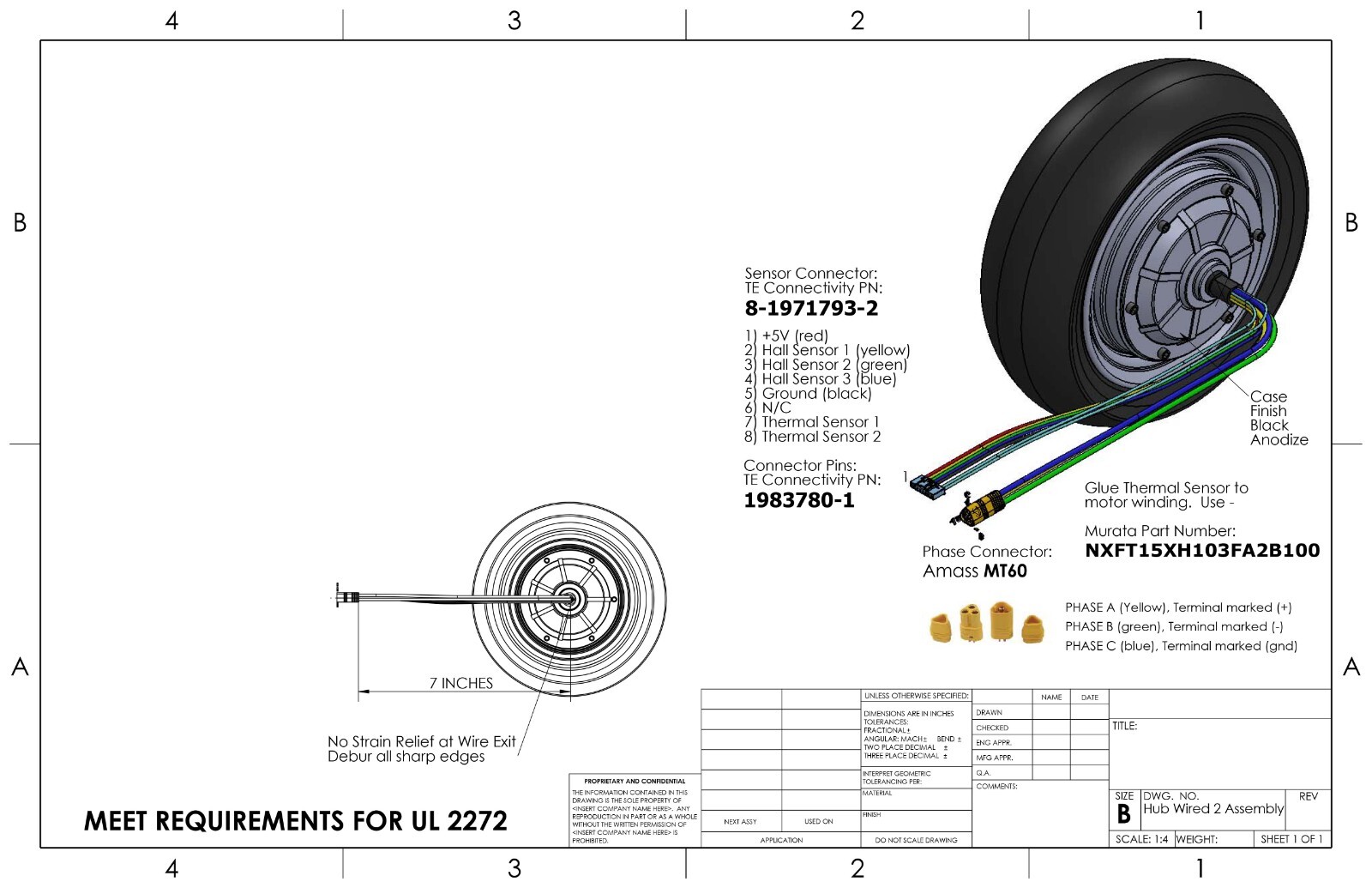 BOX of Two (2) Brushless, Hub Motor with 10″ OD Tire, 500W. No threaded shafs