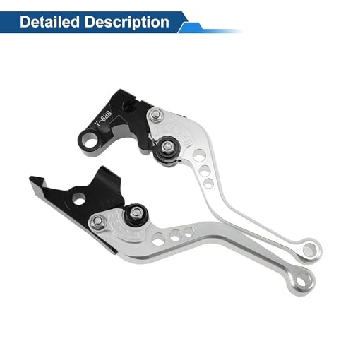 Short Brake Clutch Levers for Yamaha FZ6R 2009-2017 6 Position Silver Tone