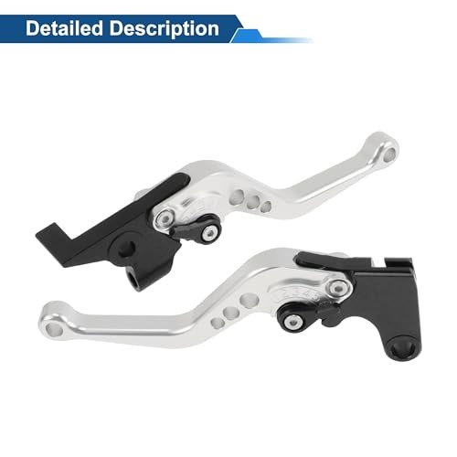 Short Brake Clutch Levers for Yamaha FZ6R 2009-2017 6 Position Silver Tone