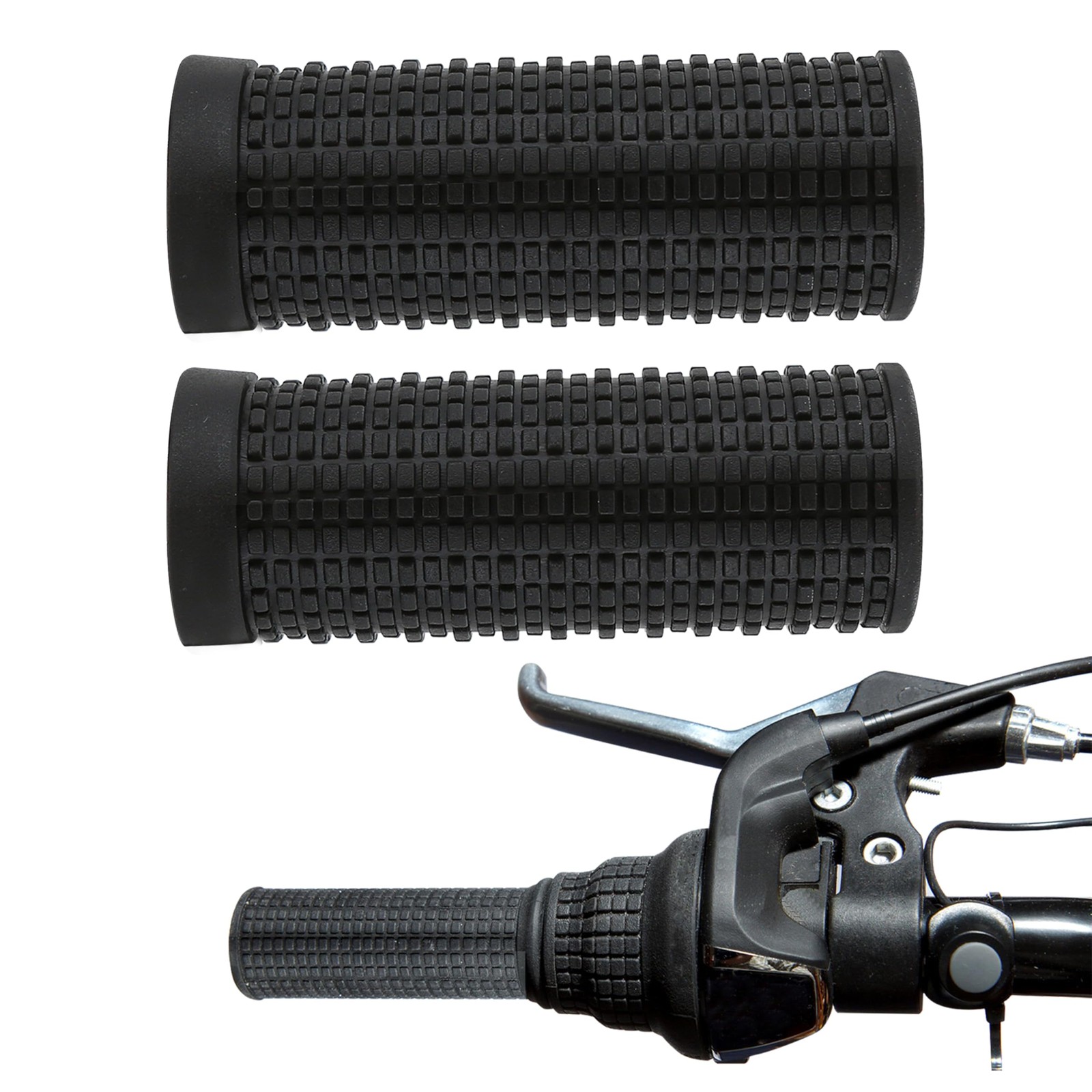 1 Pair MTB Bike Short Handlebar Grips 20x74mm/0.78×2.91inch, Standard, Black