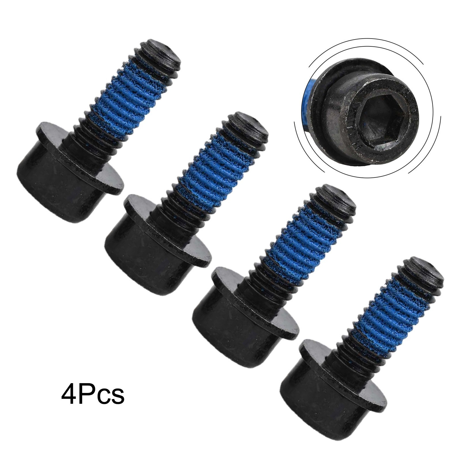 Black High Carbon Steel Bike Disc Brake Mount Adapter Screws 4 PCS M6*18mm