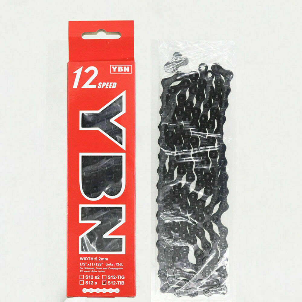 YBN 12 Speed MTB Mountain Road Bike Chain 126L Bicycle Chain Silver/GOLD