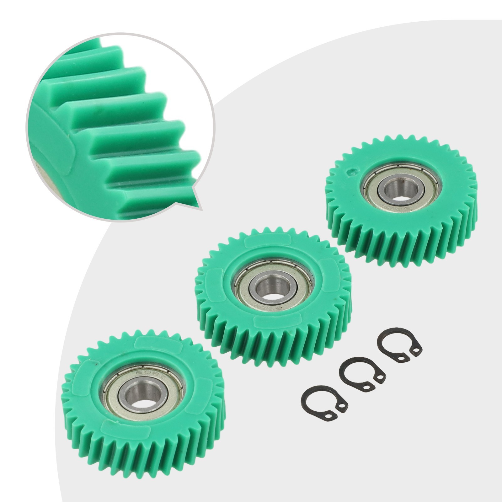 36T Nylon Skew Gears 385mm for Electric Bike Motor 3PCS Set with 608 Bearings