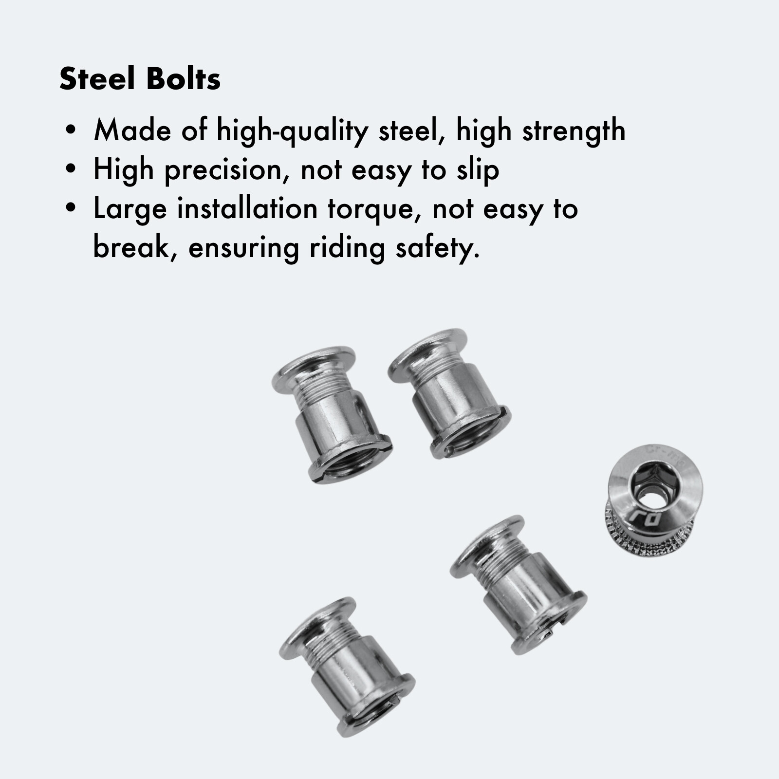 DJC Bike Chainring Bolts 5pcs with 2 Wrenchs Aluminum Steel Single Double Screws