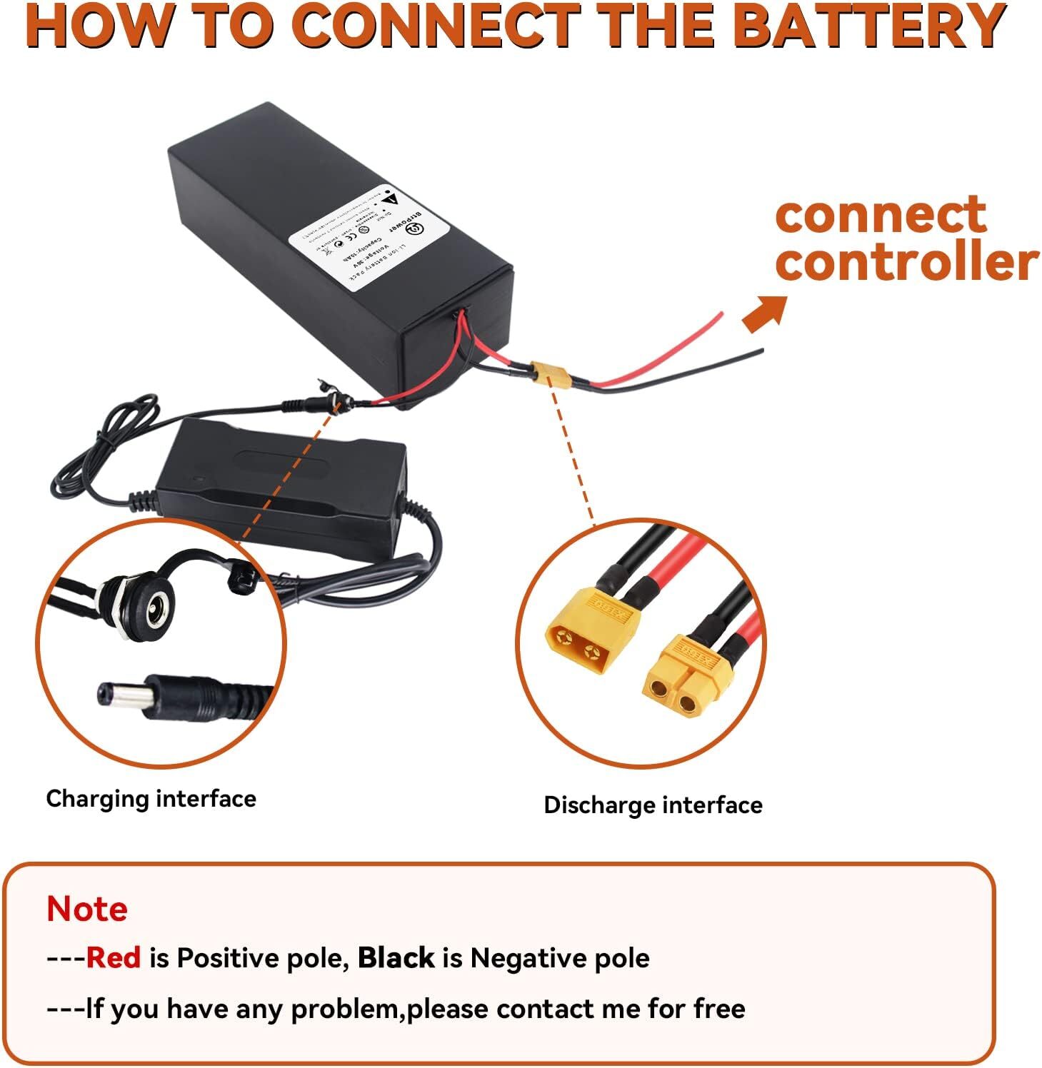 36V Bike Battery Lithium Li-ion 10Ah Battery for Electric Bike Motor 3A Charger