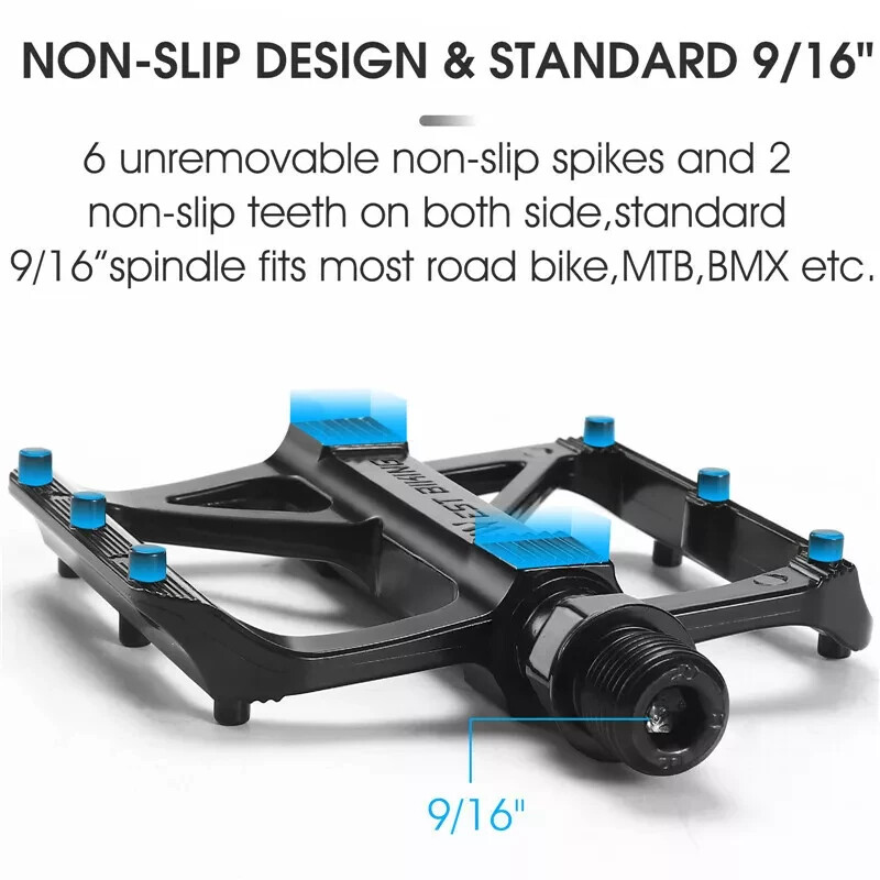 West Biking 9/16 Bicycle Pedals DU Bearing Aluminum Bicycle Pedals in Black