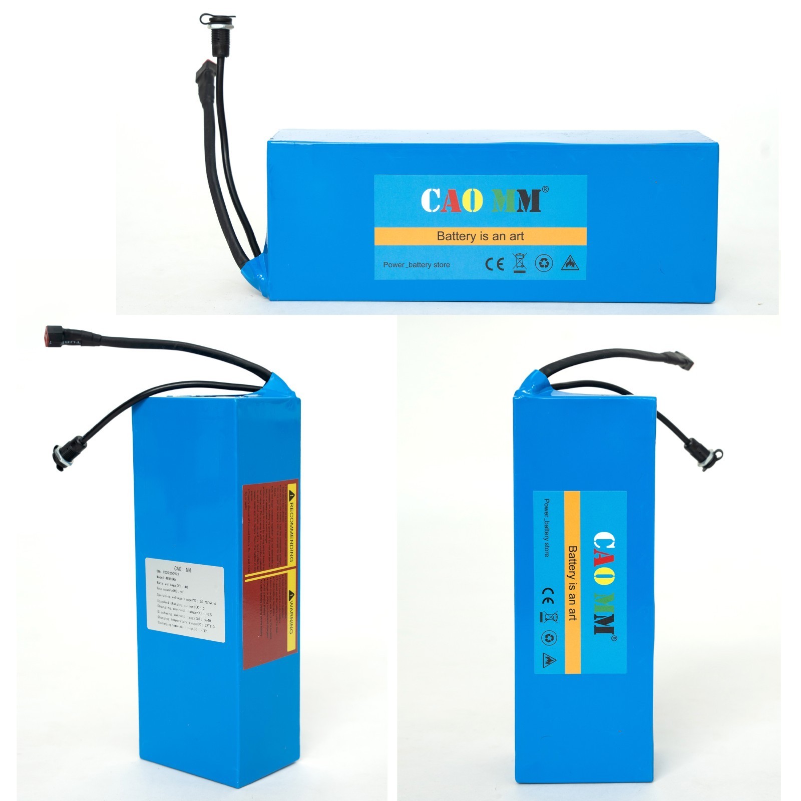 48V 10AH Ebike Lithium Battery for Electric Bicycle 100W-1000W Motor W/ 30A BMS