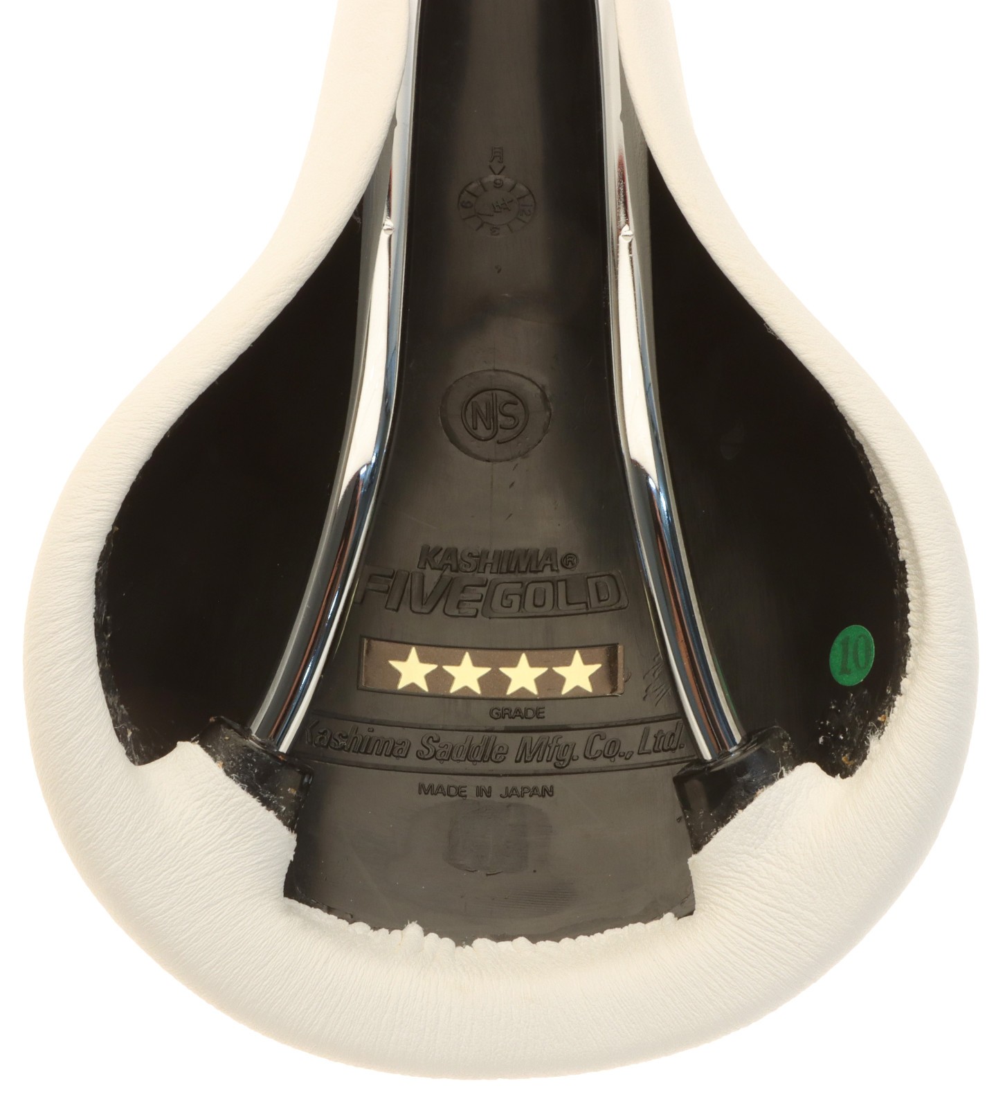 Kashimax Five Gold 7P Saddle NJS 30mm Rails White Smooth Leather NEW NOS