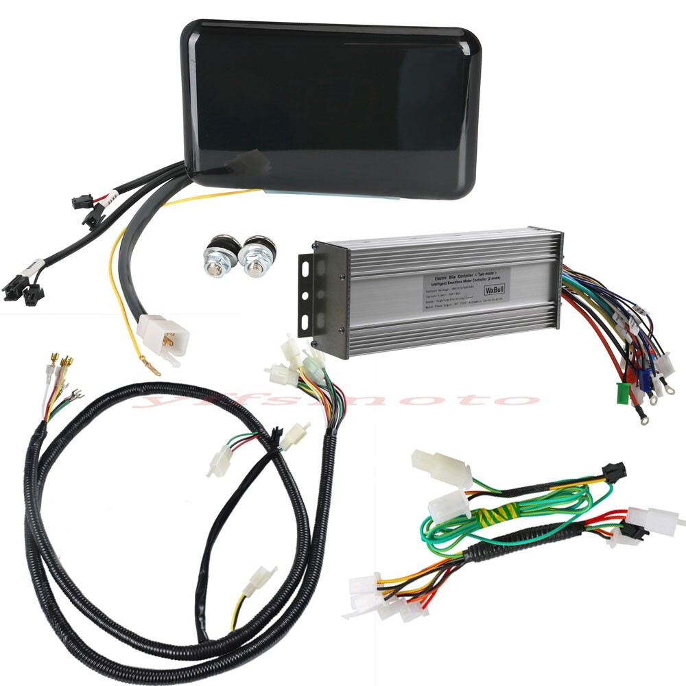 48V-64V 1000W-1800W Brushless Electric Motor Controller W/Display Wiring for ATV