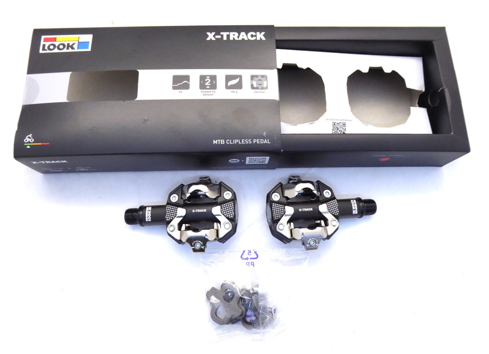 LOOK X-TRACK Dual Sided Clipless MTB Pedals 9/16″ Chromoly Spindle Aluminum Gray