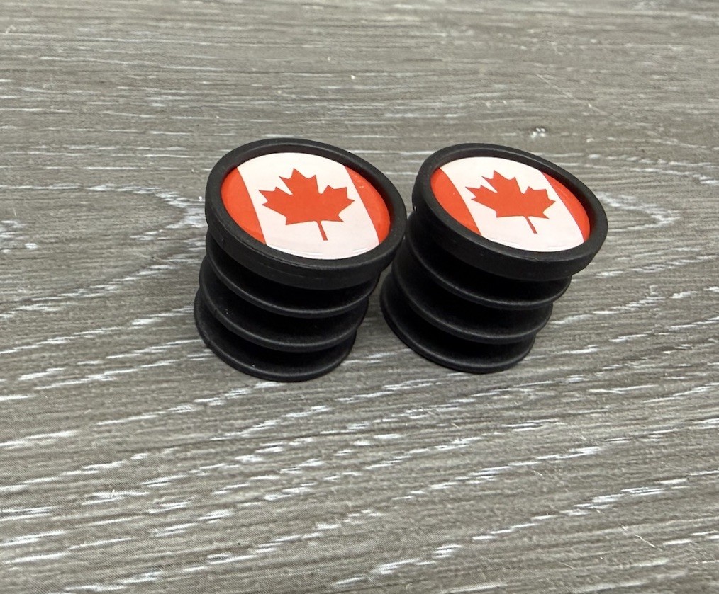 Canada Flag Bicycle Bike Handlebar Bar End Plugs Maple Leaf