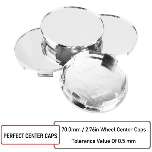 4PCS Wheel Center Caps OD:70mm(2.76in) ID:64mm(2.52in) Compatible with Chrome