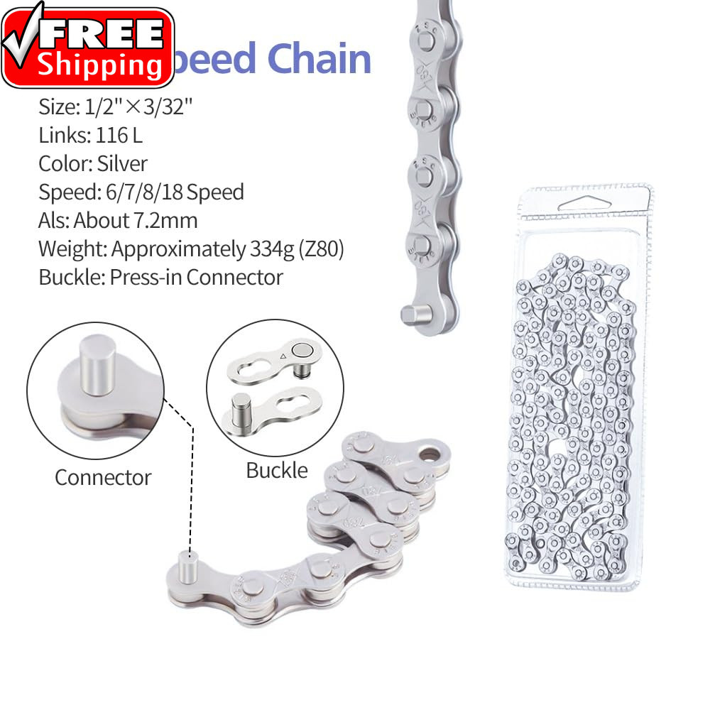 Bike Chain, 6/7/8 Speed Chain, for Road Mountain Racing Cycling