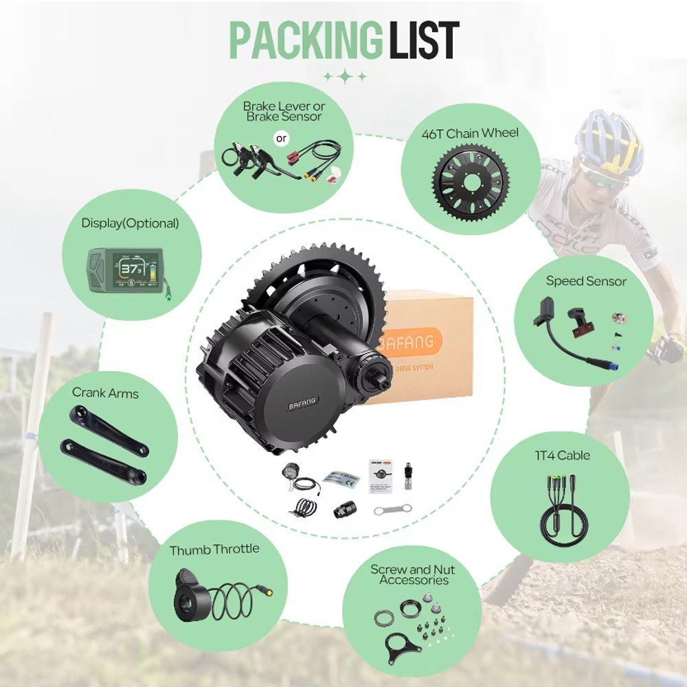 52V1000W68MM Bafang Mid Drive Motor Kit BBSHD Electric Bike Conversion Kits US